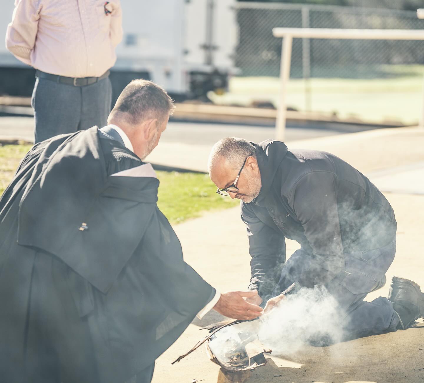 Shannon Kitchener preforming smoking cerromny